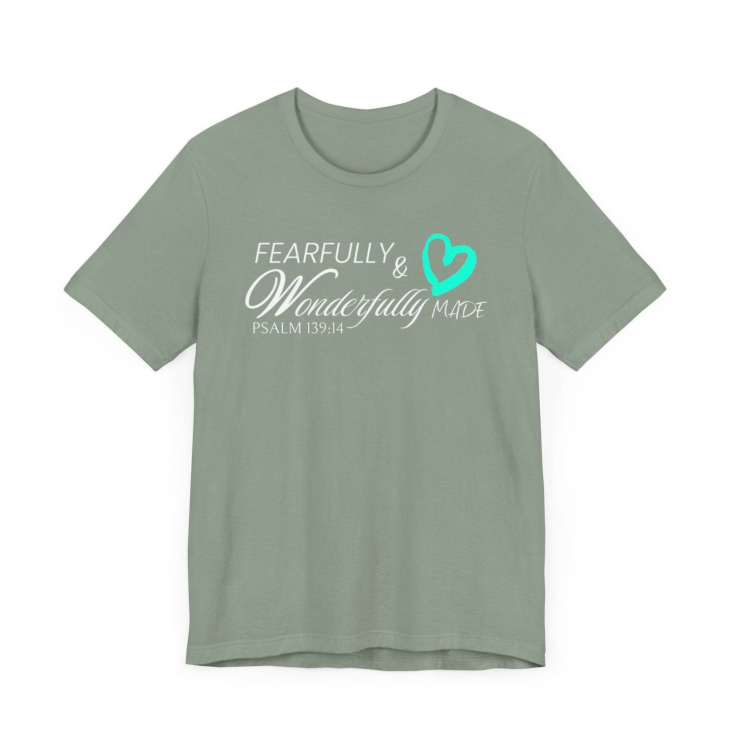 Christian T-Shirt Fearfully & Wonderfully Made Psalm 139:14 - QHC Supply