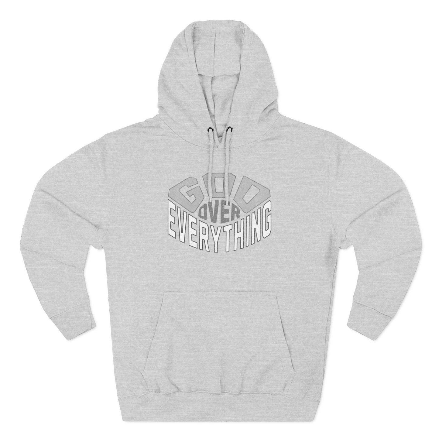 Fleece Hoodie - God Over Everything Design - QHC Supply