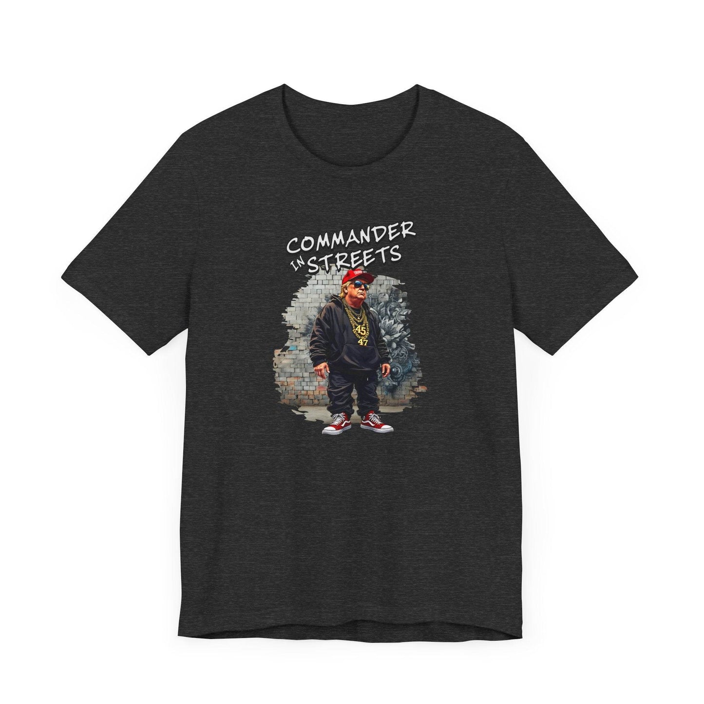 Funny Trump Graphic T-Shirt - Commander in Streets - QHC Supply