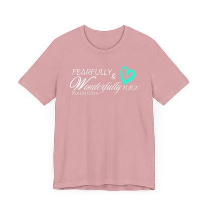 Christian T-Shirt Fearfully & Wonderfully Made Psalm 139:14 - QHC Supply