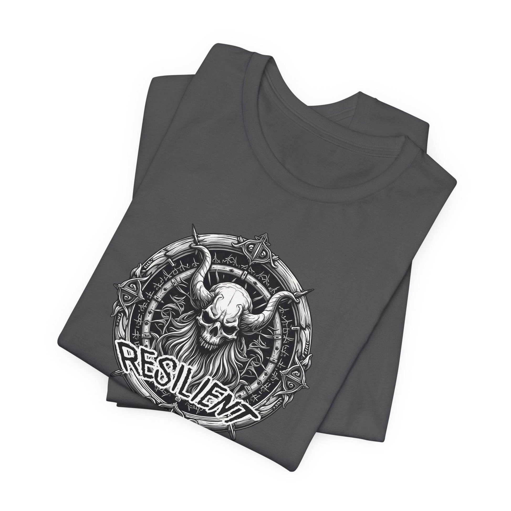 Resilient Skull T-Shirt – Gothic Horned Skull Design - QHC Supply