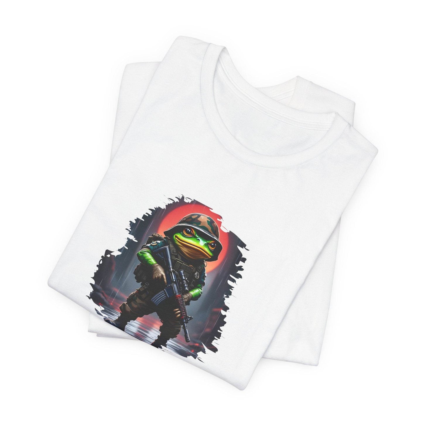 Frog Unisex Jersey T-shirt - Army Frog Design - QHC Supply