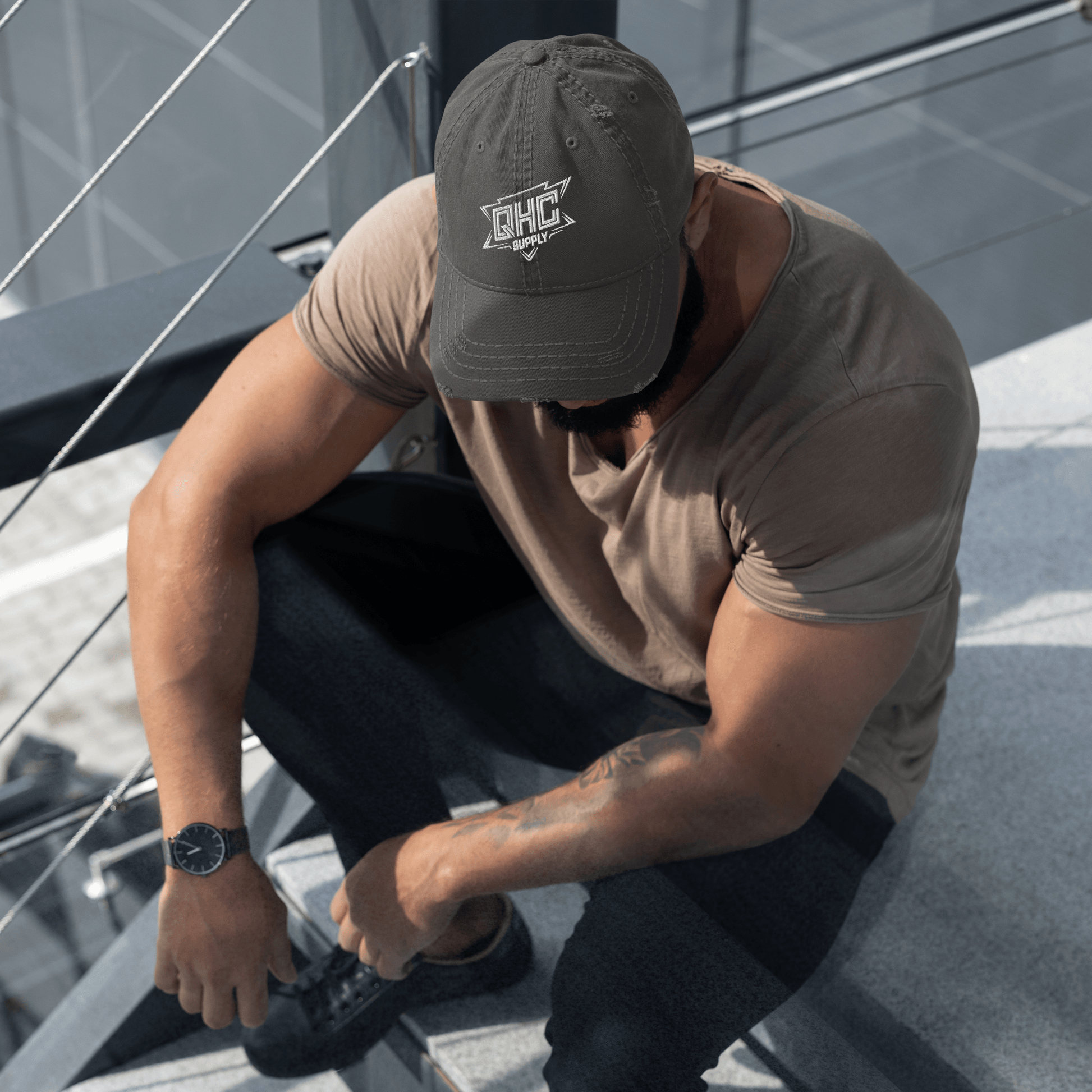 QHC Supply Logo - Distressed Dad Hat - QHC Supply