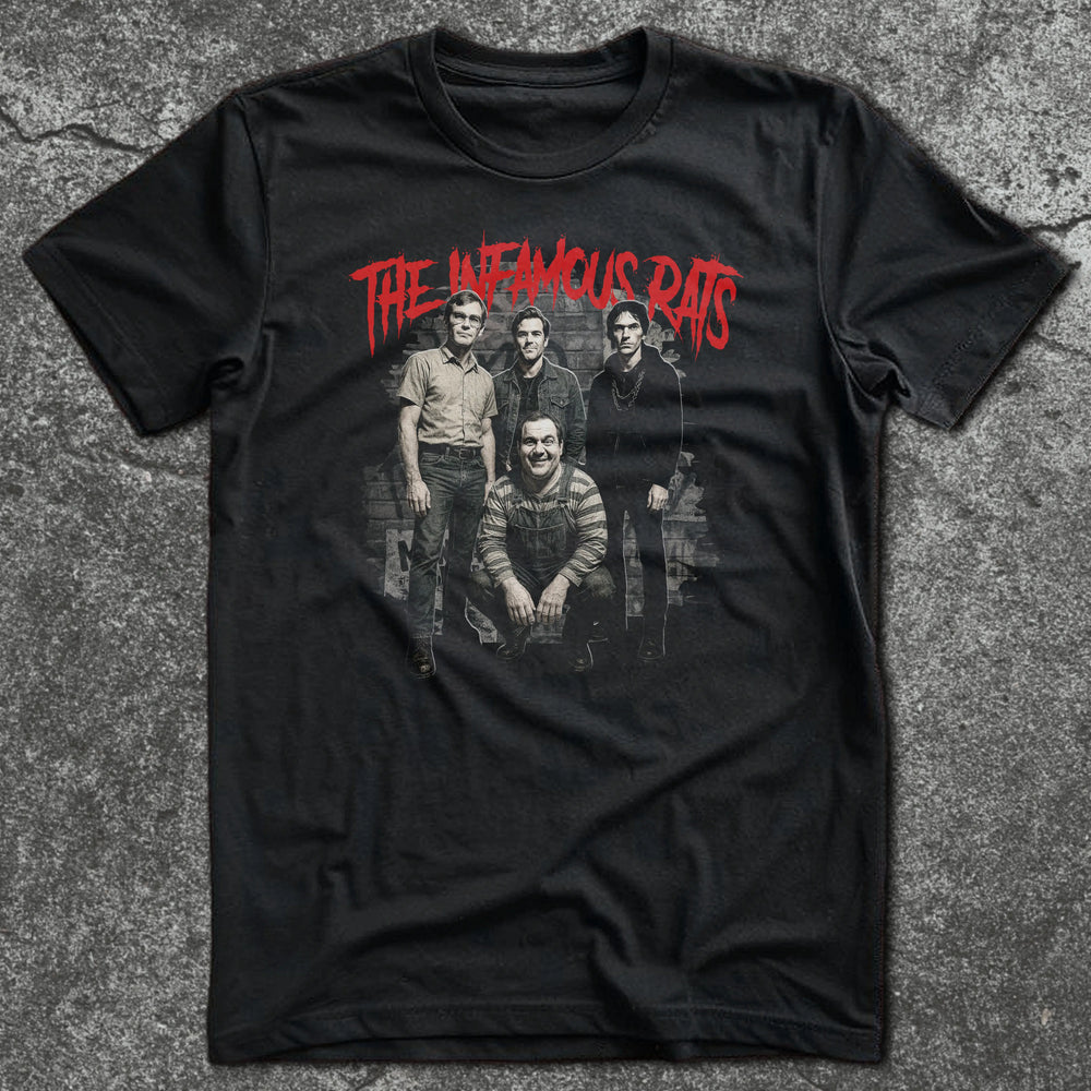 90s punk band shirt with infamous serial killers.