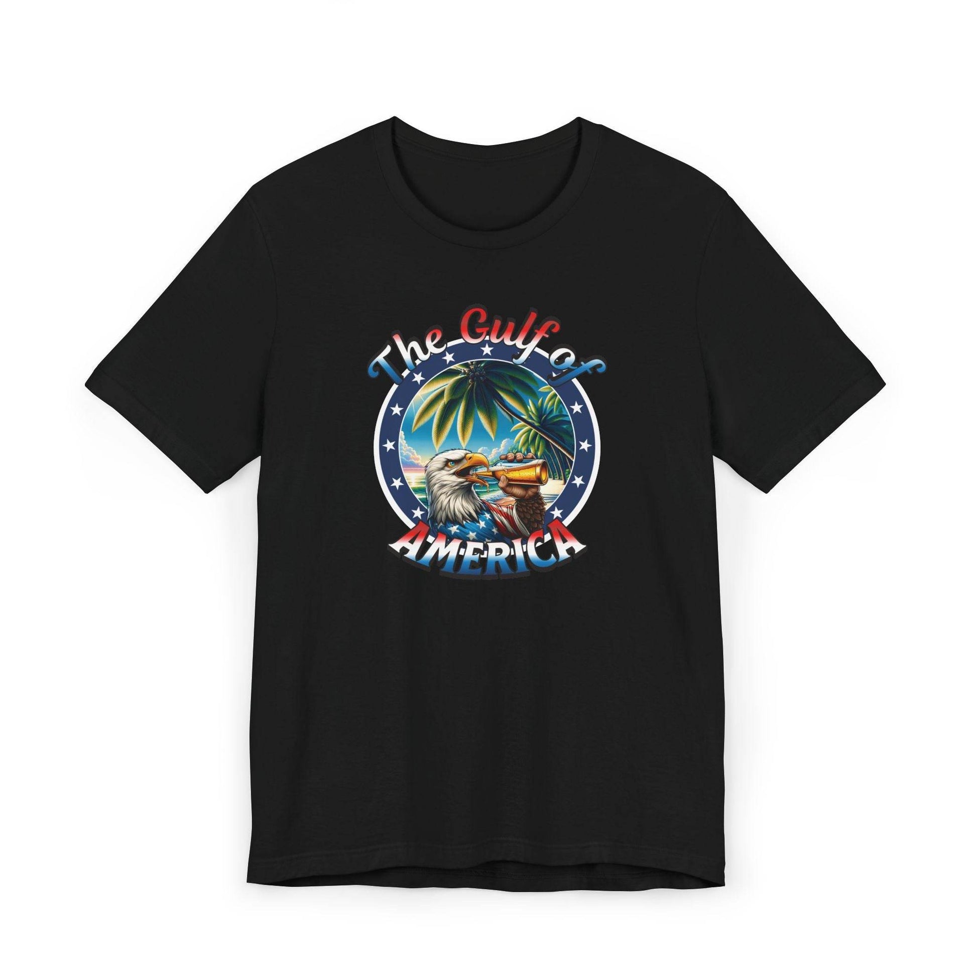 Gulf of America Vibes coastal graphic tee in navy with inclusive sizes up to 5XL