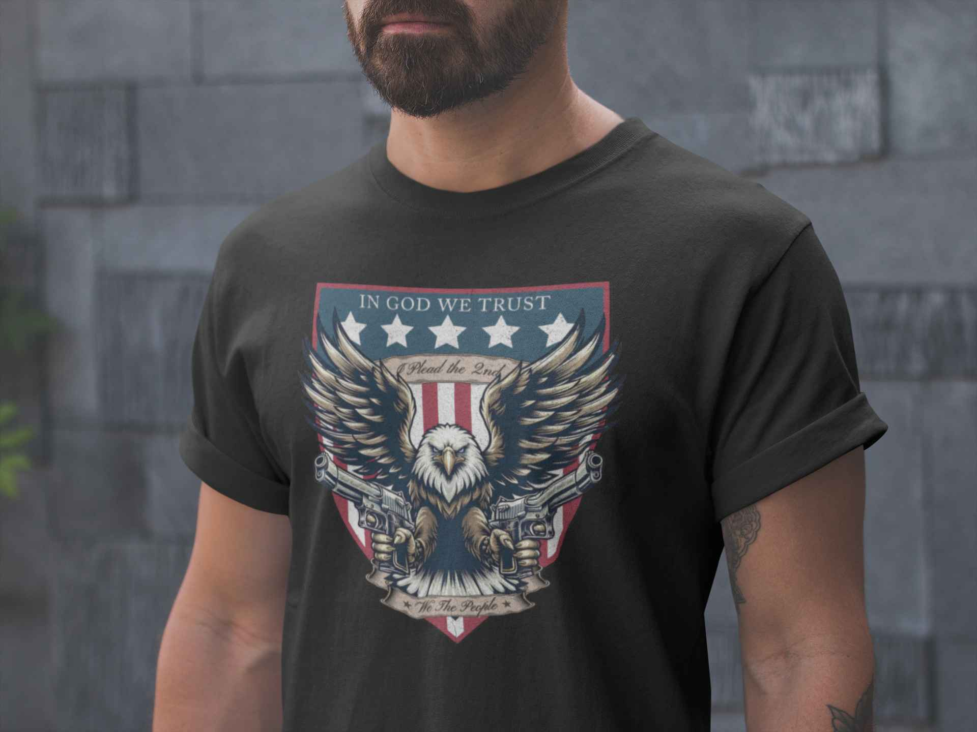 "I Plead the 2nd" Patriotic Eagle Gun Rights T-Shirt - QHC Supply